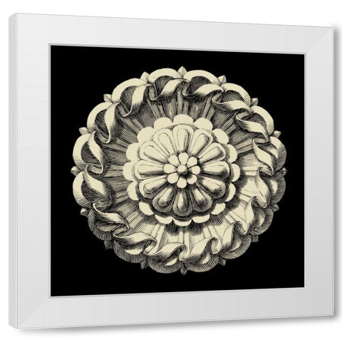 Black and Tan Rosette IV White Modern Wood Framed Art Print by Vision Studio