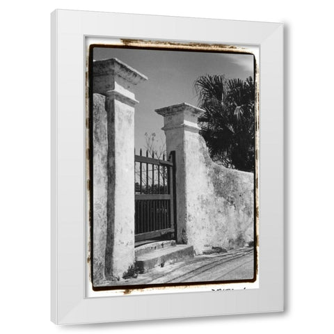 Old Bermuda Gate II White Modern Wood Framed Art Print by DeNardo, Laura