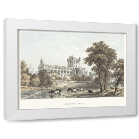 Jedburgh Abbey White Modern Wood Framed Art Print by Unknown