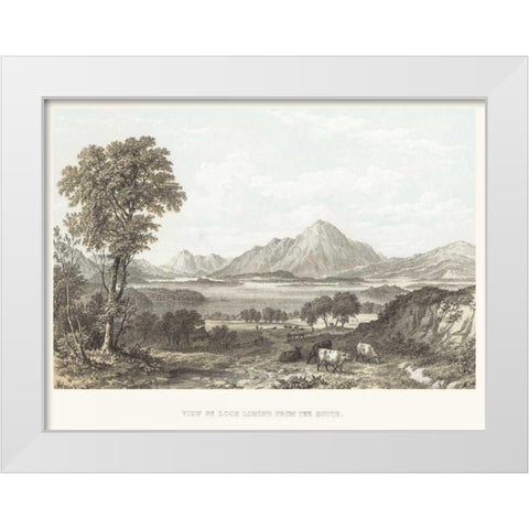 View of Loch Lomond White Modern Wood Framed Art Print by Unknown