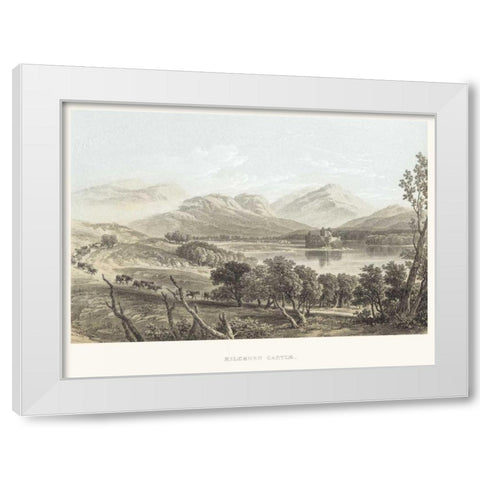 Kilchurn Castle White Modern Wood Framed Art Print by Unknown