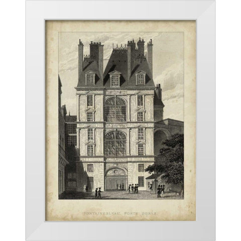 Fontainbleau, Porte Doree White Modern Wood Framed Art Print by Pugin, A.