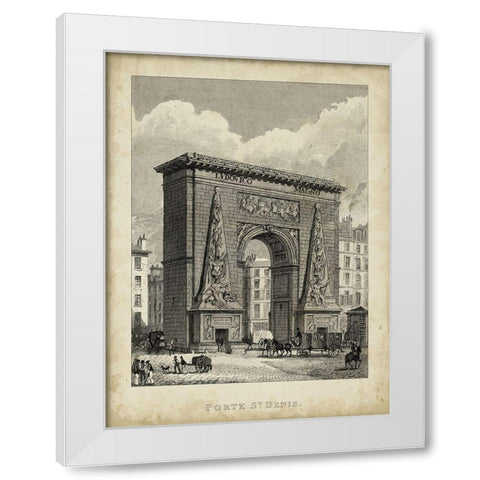 Porte St. Denis White Modern Wood Framed Art Print by Pugin, A.