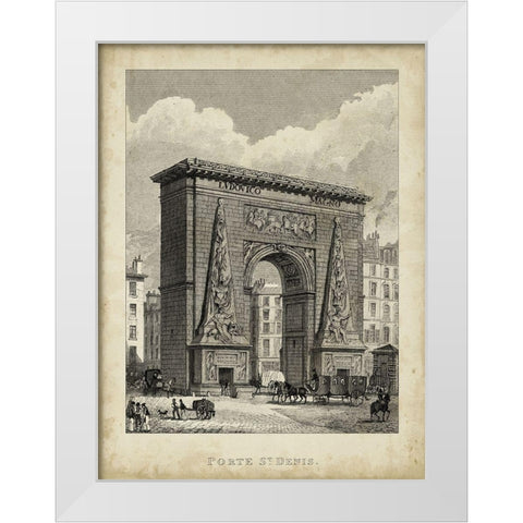 Porte St. Denis White Modern Wood Framed Art Print by Pugin, A.