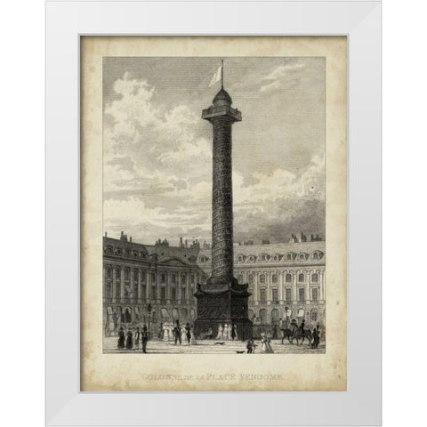 Colonne de la Place Vendome White Modern Wood Framed Art Print by Pugin, A.