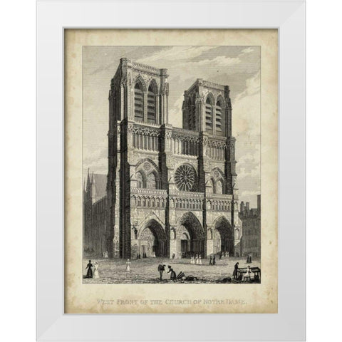 West Front-Notre Dame White Modern Wood Framed Art Print by Pugin, A.