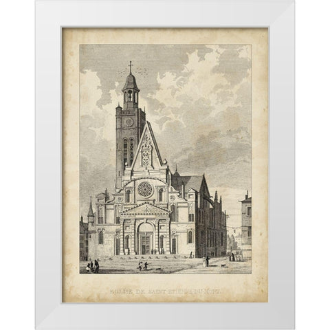 Eglise de St. Etienne-Du-Mont White Modern Wood Framed Art Print by Pugin, A.
