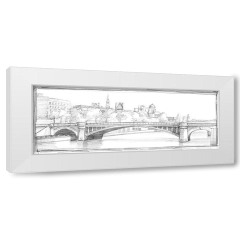 Pont de Notre Dame White Modern Wood Framed Art Print by Harper, Ethan