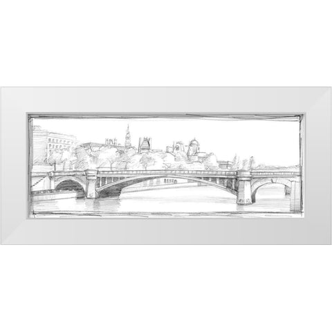 Pont de Notre Dame White Modern Wood Framed Art Print by Harper, Ethan