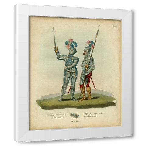 Men in Armour II White Modern Wood Framed Art Print by Meyrick