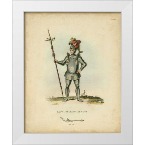 Men in Armour III White Modern Wood Framed Art Print by Meyrick
