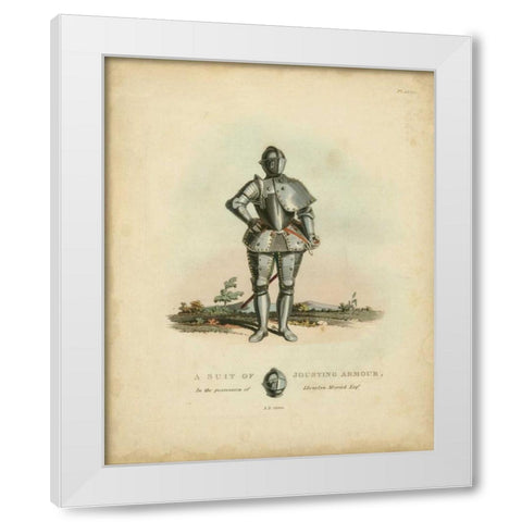 Men in Armour IV White Modern Wood Framed Art Print by Meyrick