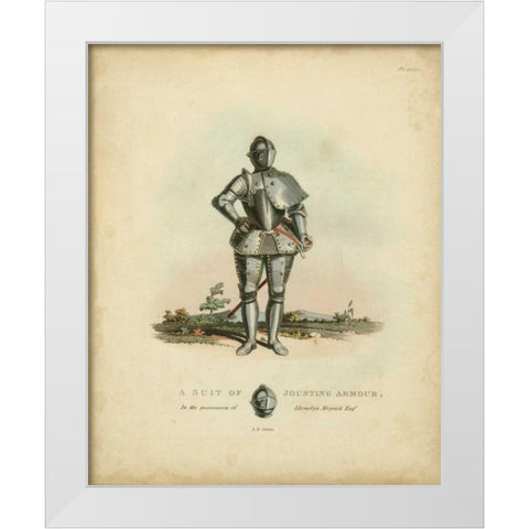 Men in Armour IV White Modern Wood Framed Art Print by Meyrick