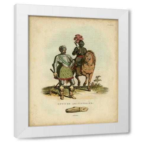 Men in Armour V White Modern Wood Framed Art Print by Meyrick