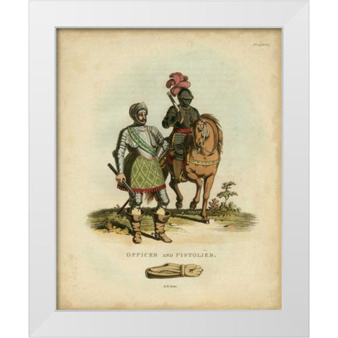 Men in Armour V White Modern Wood Framed Art Print by Meyrick