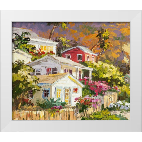 Beach Cottage Community White Modern Wood Framed Art Print by Dertner, Erin