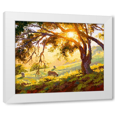Restful Radiance White Modern Wood Framed Art Print by Dertner, Erin