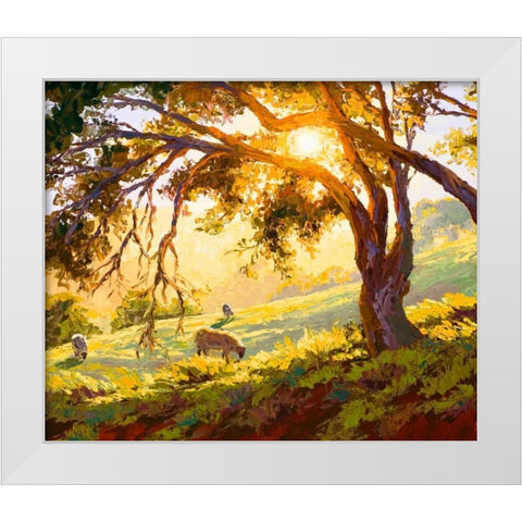Restful Radiance White Modern Wood Framed Art Print by Dertner, Erin