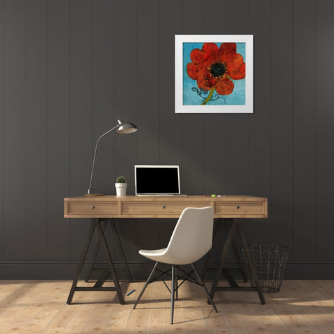 Summer Bloom II White Modern Wood Framed Art Print by Green-Aldridge, W.