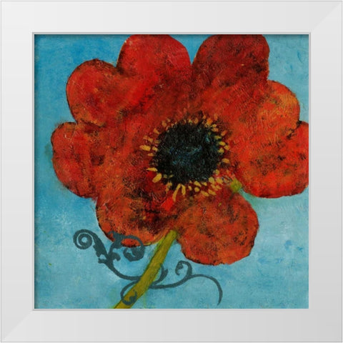 Summer Bloom II White Modern Wood Framed Art Print by Green-Aldridge, W.