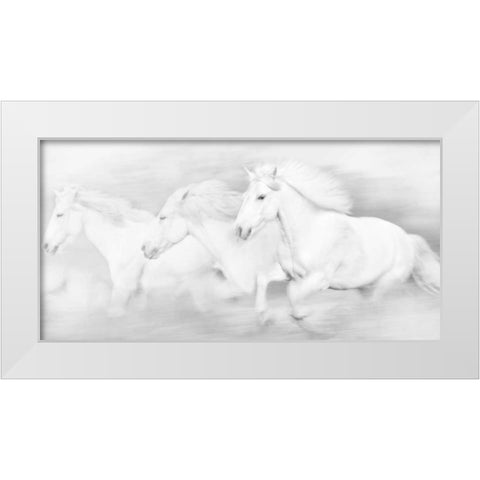 All the White Horses White Modern Wood Framed Art Print by PHBurchett