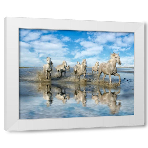 On the Run White Modern Wood Framed Art Print by PHBurchett