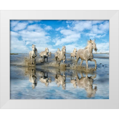 On the Run White Modern Wood Framed Art Print by PHBurchett