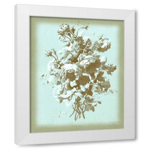 Dussurgey Roses on Blue White Modern Wood Framed Art Print by Dussurgey, Chabal