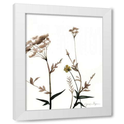 Watermark Wildflowers I White Modern Wood Framed Art Print by Goldberger, Jennifer