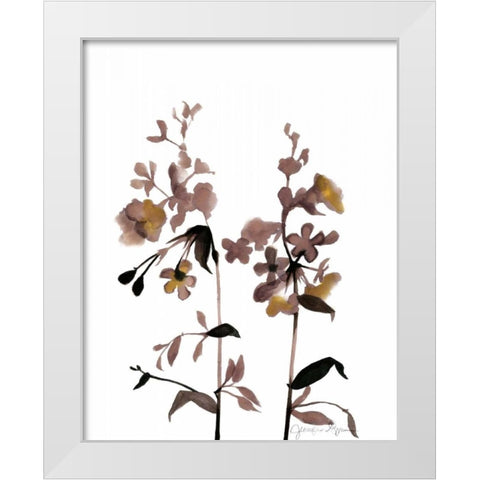 Watermark Wildflowers III White Modern Wood Framed Art Print by Goldberger, Jennifer