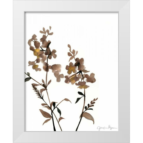Watermark Wildflowers IV White Modern Wood Framed Art Print by Goldberger, Jennifer