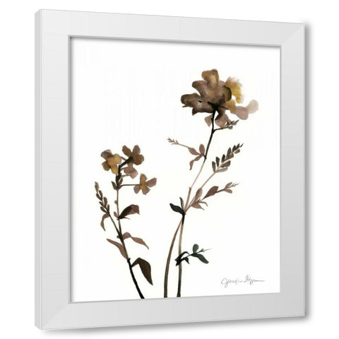Watermark Wildflowers VI White Modern Wood Framed Art Print by Goldberger, Jennifer