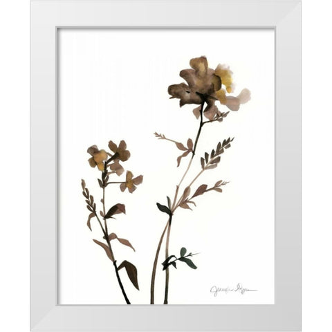 Watermark Wildflowers VI White Modern Wood Framed Art Print by Goldberger, Jennifer