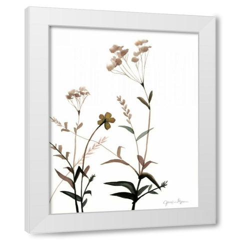 Watermark Wildflowers VII White Modern Wood Framed Art Print by Goldberger, Jennifer