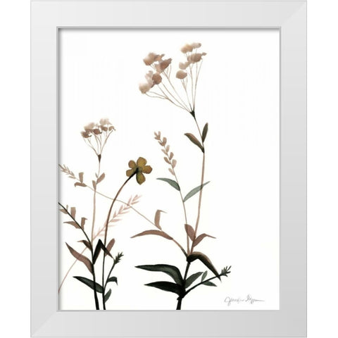 Watermark Wildflowers VII White Modern Wood Framed Art Print by Goldberger, Jennifer