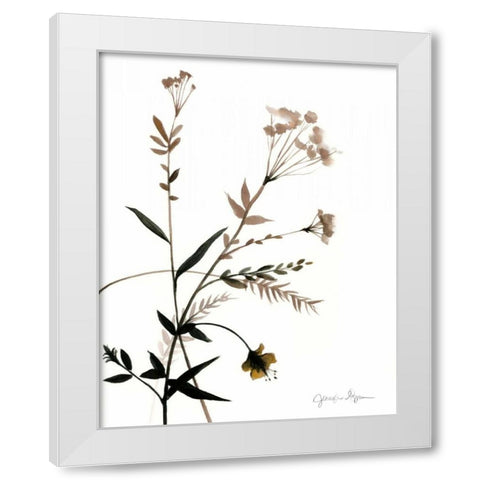 Watermark Wildflowers VIII White Modern Wood Framed Art Print by Goldberger, Jennifer