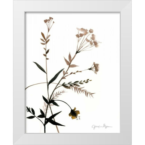 Watermark Wildflowers VIII White Modern Wood Framed Art Print by Goldberger, Jennifer