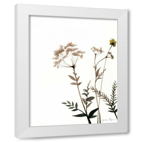 Watermark Wildflowers IX White Modern Wood Framed Art Print by Goldberger, Jennifer