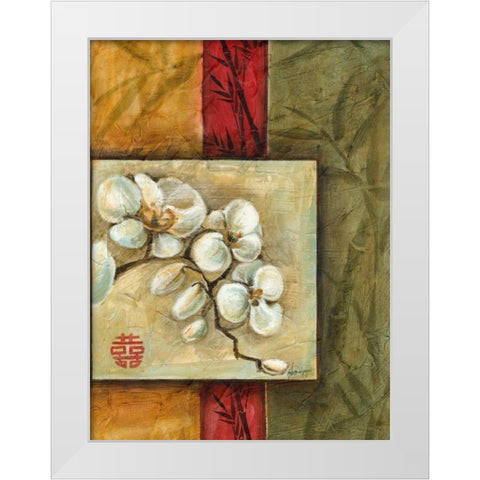 Asian Orchids II White Modern Wood Framed Art Print by Harper, Ethan