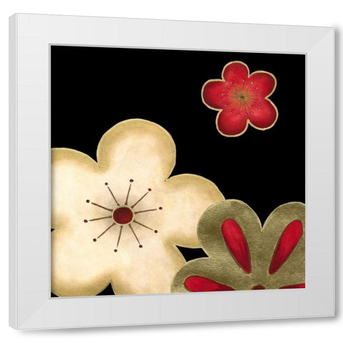 Pop Blossoms in Red I White Modern Wood Framed Art Print by Vess, June Erica