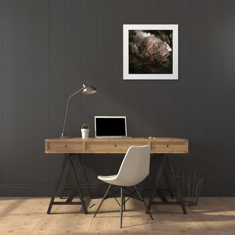 Moonlit Peony I White Modern Wood Framed Art Print by Meagher, Megan