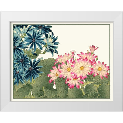 Japanese Flower Garden IV White Modern Wood Framed Art Print by Konan, Tanigami
