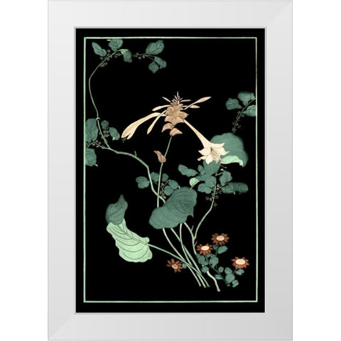 Midnight Floral I White Modern Wood Framed Art Print by Vision Studio