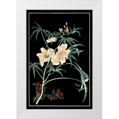 Midnight Floral II White Modern Wood Framed Art Print by Vision Studio