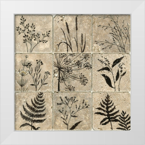 Stone Tile Silhouette II White Modern Wood Framed Art Print by Meagher, Megan