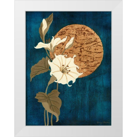 Moonlit Blossoms II White Modern Wood Framed Art Print by Slocum, Nancy
