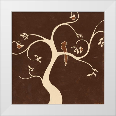 Willow Fresco II White Modern Wood Framed Art Print by Vess, June Erica