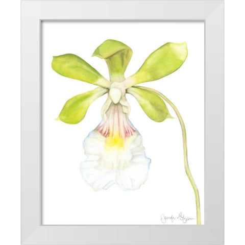 Orchid Beauty I White Modern Wood Framed Art Print by Goldberger, Jennifer