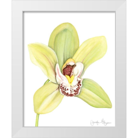 Orchid Beauty II White Modern Wood Framed Art Print by Goldberger, Jennifer