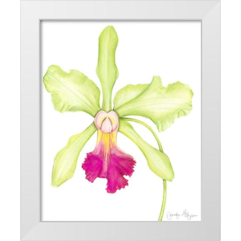 Orchid Beauty III White Modern Wood Framed Art Print by Goldberger, Jennifer